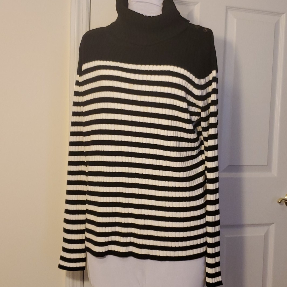 BHS Black/White Striped Sweater – Size 18